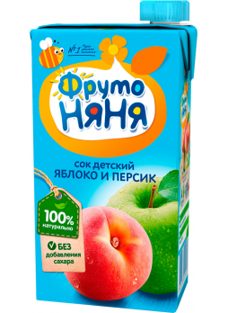 Сок ФРУТОНЯНЯ из яблок и персиков, 500г