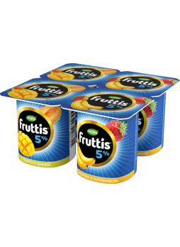 Йогуртовый продукт FRUTTIS манго-дыня/банан-клубника 5%, 115г БЗМЖ