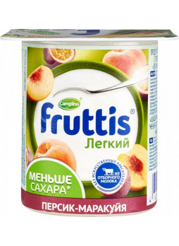 Продукт йогуртный Fruttis Легкий Вишня/Персик-Маракуйя 0,1%, 110г БЗМЖ