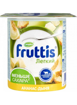 Продукт йогуртный Fruttis Легкий Лесные ягоды/Ананас-Дыня 0,1%, 110г БЗМЖ