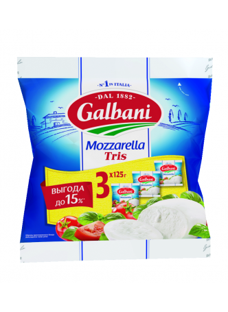 Сыр Моцарелла GALBANI Tris, 375г БЗМЖ оптом
