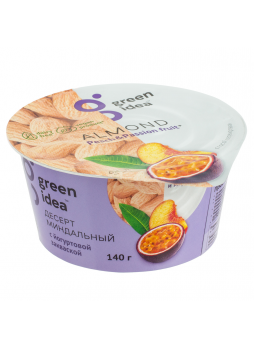 Десерт миндальный GREEN IDEA с йогуртовой закваской и соками персика и маракуйи, 140 г