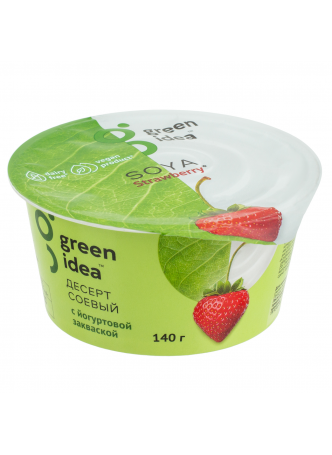 Десерт соевый GREEN IDEA с йогуртовой закваской и соком клубники, 140 г оптом