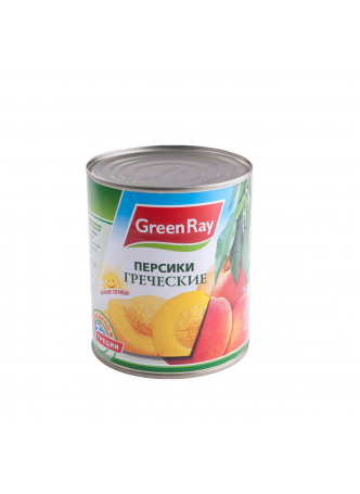 Green Ray Персики консервированные половинки греческие в сиропе 850мл оптом