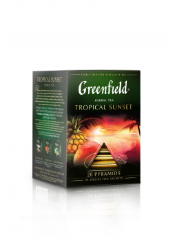 Greenfield Чайный напиток Tropical Sunset с ароматом тропических фруктов 20 пирамидок