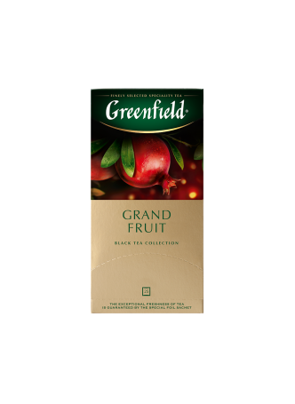 Greenfield Чай черный с ароматом граната и растительными компонентами Grand Fruit, 25x1,5г