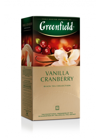 Greenfield Чай черный с ароматом клюквы и ванили Vanilla Cranberry 25пак. оптом