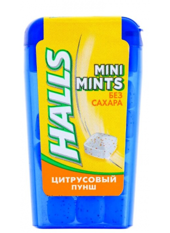 Леденцы цитрусовый пунш Mini Mints HALLS, 12,5 г оптом