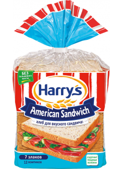 Хлеб Harry's (Harrys) American Sandwich Сандвичный 7 злаков в нарезке 470 г