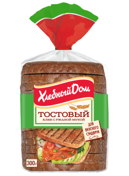 Хлеб тостовый с ржаной мукой ХЛЕБНЫЙ ДОМ, 300г