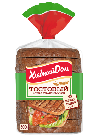 Хлеб тостовый с ржаной мукой ХЛЕБНЫЙ ДОМ, 300г оптом