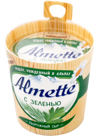 Сыр творожный "Альметте" с зеленью 60% 150г оптом