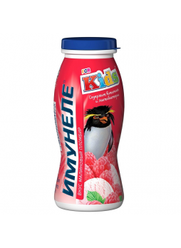 Напиток кисломолочный ИМУНЕЛЕ For Kids Малиновый пломбир 1,5% в упаковке, 6х100г