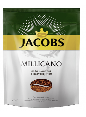 Кофе JACOBS Monarch Millicano молотый в растворимом, 75г оптом