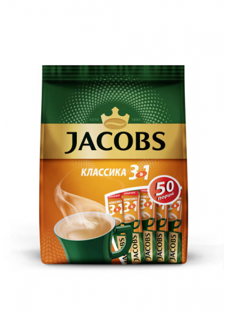 Кофе JACOBS 3в1 Классика, 50*12г оптом
