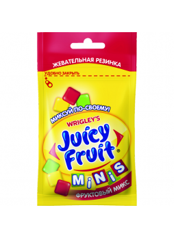 Жевательная резинка Juicy Fruit Minis без сахара с ароматом яблока, клубники и фруктов, 13.8г