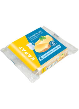 Сыр плавленный сливочный КАРАТ слайсы 45%, 150г БЗМЖ