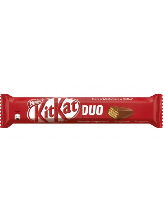 Батончик Nestle KitKat Duo молочный шоколад с хрустящей вафлей, 58 г оптом