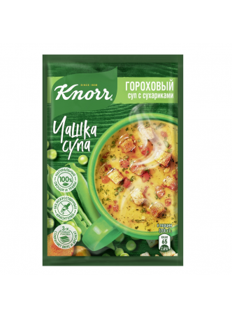 Knorr Чашка Супа быстрорастворимый суп Гороховый с сухариками 21 гр оптом