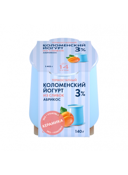 Йогурт термостатный абрикос 3%, 140г БЗМЖ