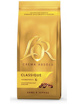 Кофе L’OR Crema Absolu Classique зерновой, 230г