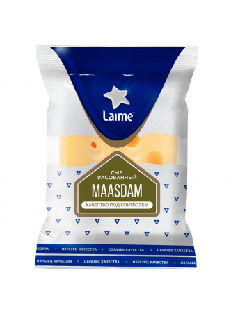 Сыр маасдам LAIME 45% кусок, 270г БЗМЖ оптом