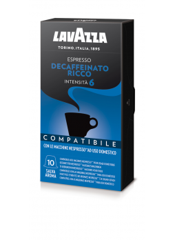 Кофе в капсулах LAVAZZA Espresso Decaffeinato Ricco для кофемашин Nespresso 10 шт