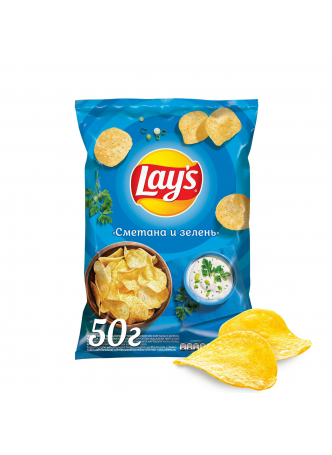 Чипсы Lay\'s (Lays) Сметана и зелень картофельные, 50г оптом