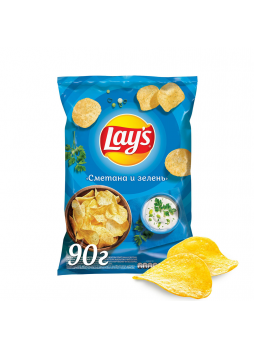 Чипсы Lay's (Lays) Сметана и зелень картофельные, 90г