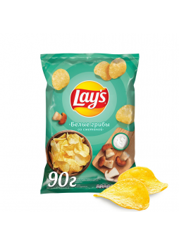 Чипсы Lay's (Lays) Белые грибы со сметаной картофельные, 90г