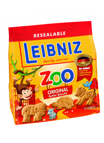 Печенье Leibniz Zoo с фигурками животных 100г оптом