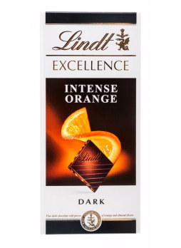 Lindt Excellence Шоколад темный с кусочками апельсина и миндаля 100г