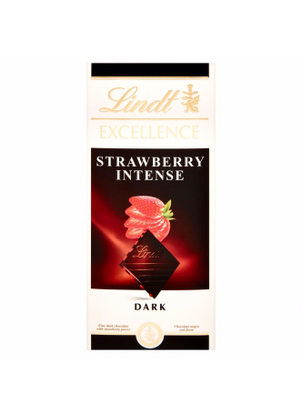 Lindt Excellence Шоколад темный с кусочками клубники 100г оптом