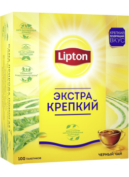 Чай черный LIPTON Экстра крепкий, 100Х2,2г