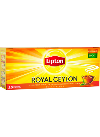 Чай черный LIPTON Royal Ceylon пакетированный, 25х2г оптом