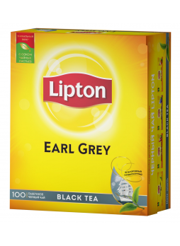 Lipton Чай черный с ароматом бергамота Earl Grey, 100x2г