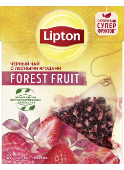 Lipton Чай черный с кусочками лесных ягод Forest Fruit, 20x1,8г