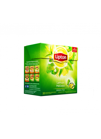 Lipton Чай зеленый с мелиссой и цедрой лимона Lemon Melissa 20 пирамидок оптом