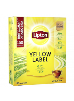 Чай LIPTON Yellow Label черный, 150 пакетиков х 2 г