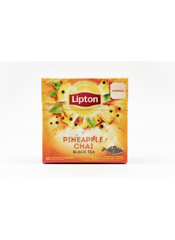 Чай черный в пирамидках LIPTON Pineapple Chai с ананасом, черным перцем и экстрактом лимонада, 20 п х 1,8 г