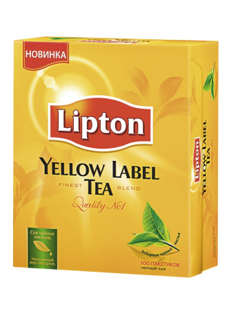 Lipton Чай черный байховый Yellow Label, 100x2г оптом