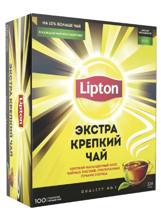 Lipton Чай черный экстракрепкий, 100x2г оптом