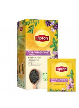 Чай Lipton открой гармонию черный с чабрецом, 25х1,5г