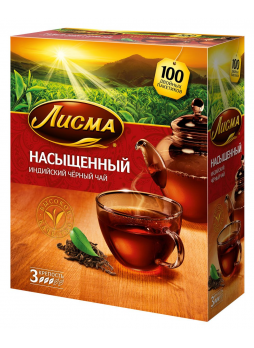 Чай ЛИСМА черный насыщеный, 100х2г
