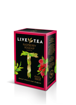 Чай черный LiveTea малина-шиповник, 100г