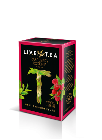 Чай черный LiveTea малина-шиповник, 100г оптом