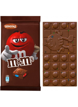 Шоколадная плитка M&M's с молочным шоколадом и разноцветным драже, 125г