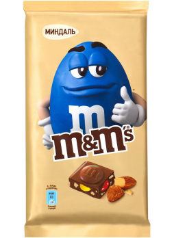 Шоколадная плитка M&M's с миндалем и разноцветным драже, 122г