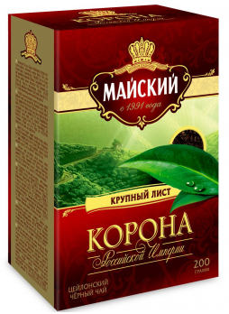 Чай МАЙСКИЙ Корона Российской империи, черный листовой, 200г