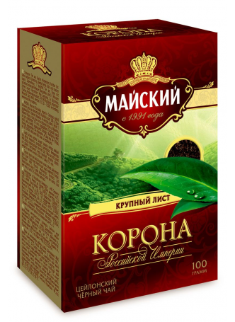 Чай МАЙСКИЙ черный крупнолистовой Корона Российской Империи, 100г